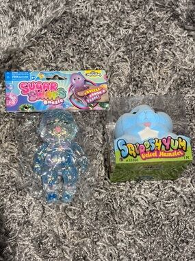 Squishy Bundle Hamster and Sugar Swaps Onesie Glitter Baby Blue